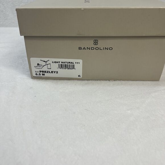 Bandolino NIB Prezley Beige Pink Sparkly Chunky Heel Sandals Women’s Size 6.5 - Picture 2 of 16